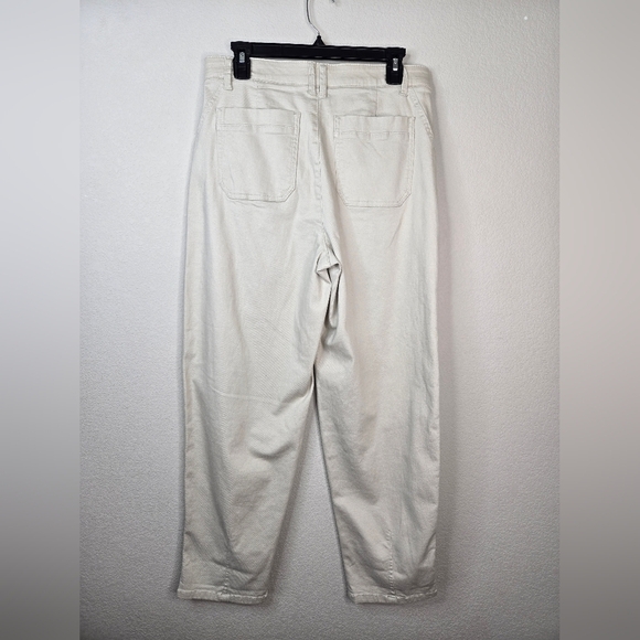 Democracy Ab Technology Womens Barrel Leg Pants Sz 8 Off White Cotton Blend - Picture 5 of 12